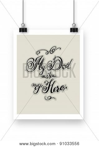 Calligraphic Hand Drawn Watercolor Lettering Vector Poster.
