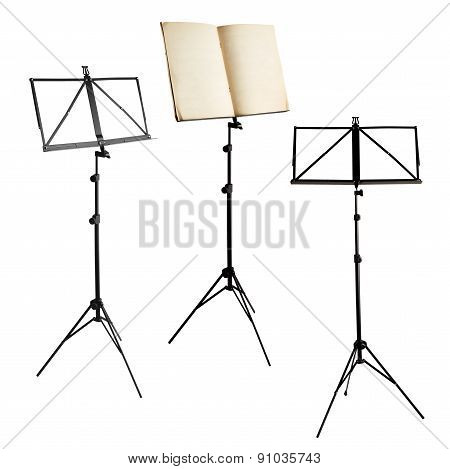 music stands isolated with clipping path