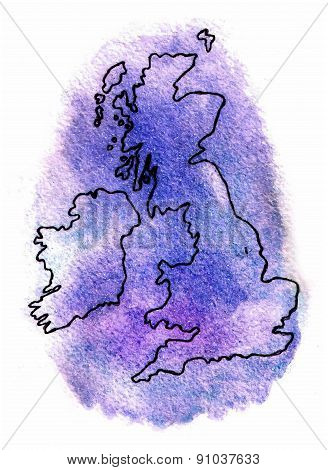 United Kingdom Vector Map Illustration
