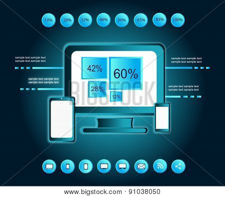 Infographic Computer Element Black