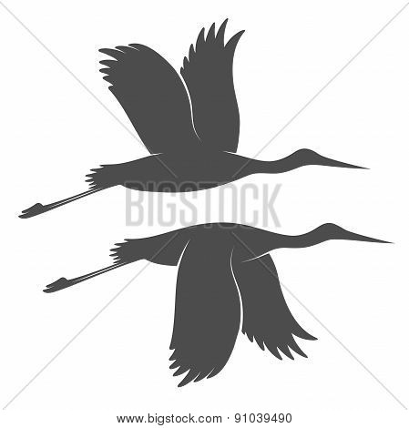 Vintage storks silhouettes