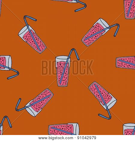 Seamless pattern with hand drawn drinks