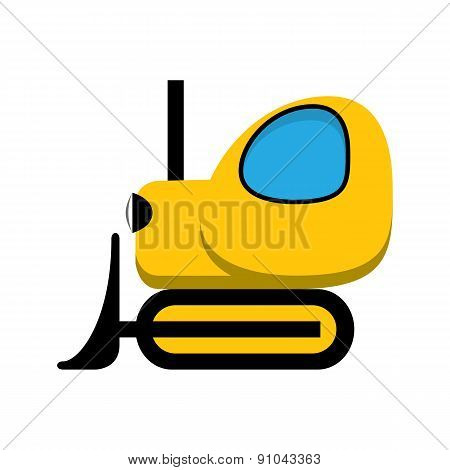 Yellow toy tractor icon.