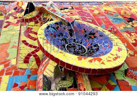 Bowl Of The Fountain Decorated With Mosaics