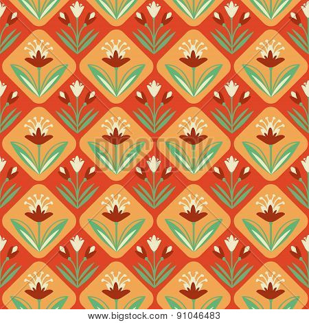 Vintage seamless Pattern with floral ornament