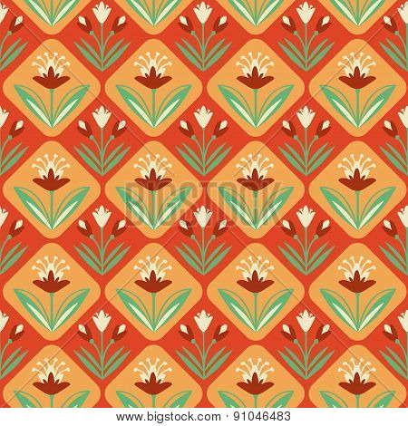 Vintage seamless Pattern with floral ornament