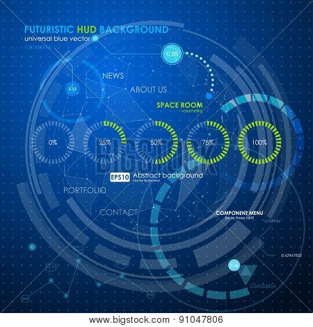web loding futuristic user interface. Abstract polygonal space low poly dark background with connecting dots and lines. Vector science Polygonal background. Futuristic HUD background.