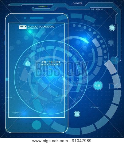 Futuristic graphic user phone mobile interface. HUD UI