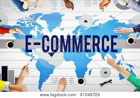 E-Commerce Online Networking Technology Marketing Business Concept