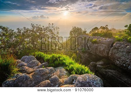 Sunset At Mountain Peak, Phu Hin Rong Kla National Park, Thailand