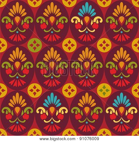 Seamless Pattern, Flowers In ...