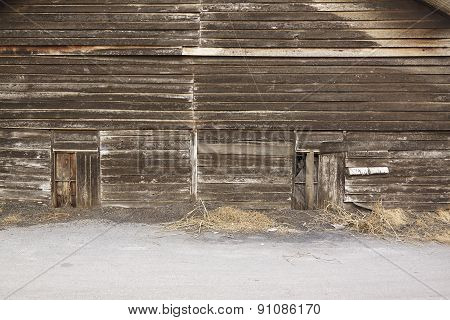 Wooden Window And Textured Vintage Wood Wall