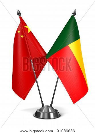 China and Benin - Miniature Flags.