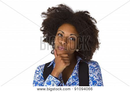 Thoughtful African Amercan Woman