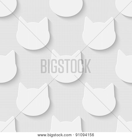 Cat head silhouette seamless pattern
