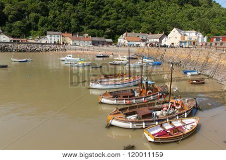 Minehead harbour Somerset England uk in summer with blue sky on a beautiful day