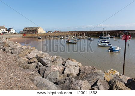 Minehead harbour Somerset England uk in summer with blue sky on a beautiful day