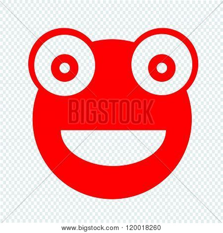 an images of Frog emotion Icon Illustration sign design