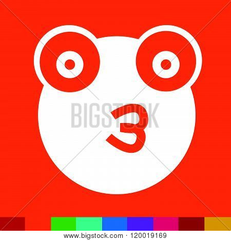 an images of Frog emotion Icon Illustration sign design