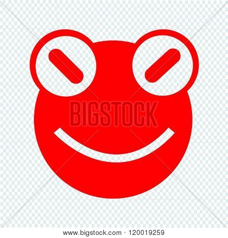 an images of Frog emotion Icon Illustration sign design