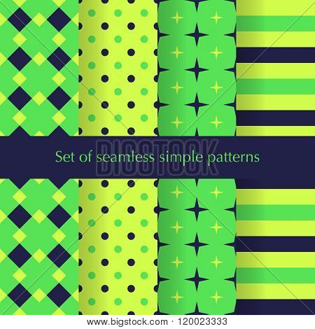 Seamless Ancstract Geometry Pattern With Stars, Squares, Dots Anf Stripes.