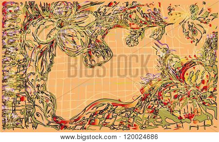 Floral place for an inscription background design