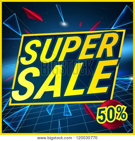 Super Sale and special offer. 50% off. Can use for promotion. Vector illustration.