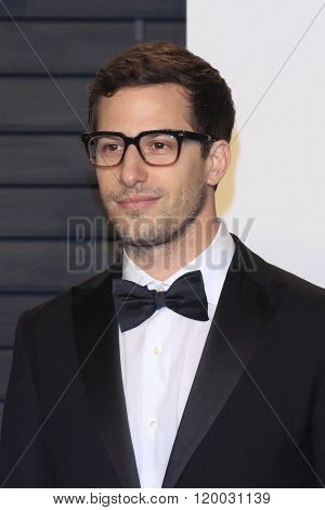 BEVERLY HILLS - FEB 28: Andy Samberg at the 2016 Vanity Fair Oscar Party on February 28, 2016 in Beverly Hills, California