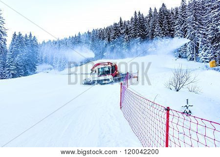 Snowcat Preparation Ski Slope
