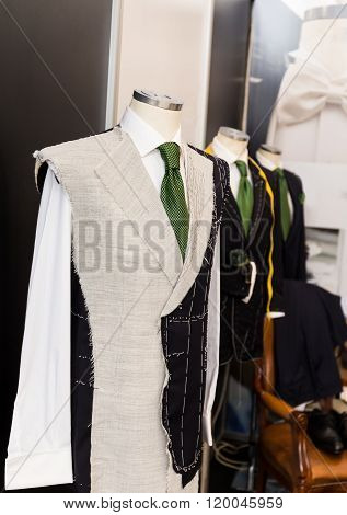 man suit draught on a manikin
