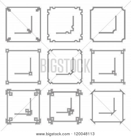 Vector frames borders art deco style