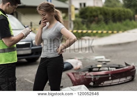 Driver's Breakdown After Accident