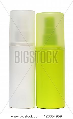 Plastic Bottle with Shampoo or hygienic cosmetic product, isolated on white background