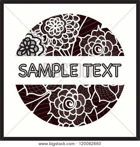 Vector Template With Flowers For Wedding Invitation,greeting Card, Ticket, Congratulation, Boutique