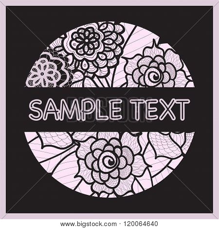 Vector Template With Flowers For Wedding Invitation,greeting Card, Ticket, Congratulation, Boutique