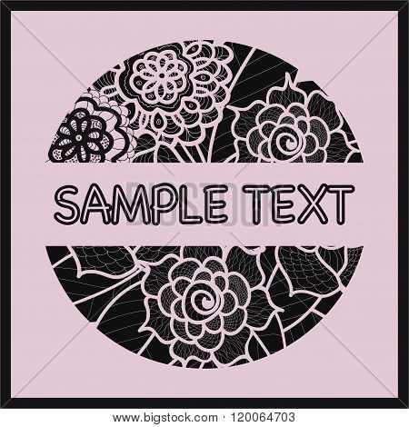 Vector Template With Flowers For Wedding Invitation,greeting Card, Ticket, Congratulation, Boutique