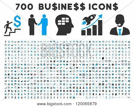 700 Flat Glyph Business Icons