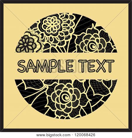 Vector Template With Flowers For Wedding Invitation,greeting Card, Ticket, Congratulation, Boutique