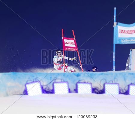 STOCKHOLM SWEDEN - FEB 23 2016: Skier Lara Gut (SUI) at the FIS Alpine Ski World Cup - city event February 23 2016 Stockholm Sweden