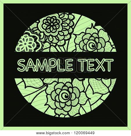 Vector Template With Flowers For Wedding Invitation,greeting Card, Ticket, Congratulation, Boutique