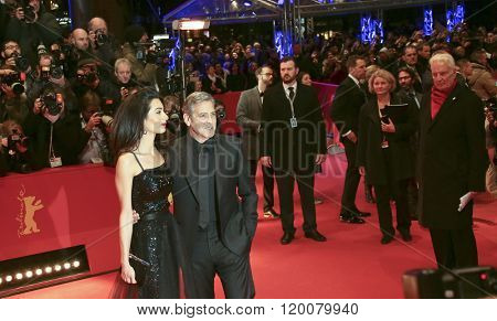 George Clooney, Amal Alamuddin attend the 'Hail, Caesar!' Premiere during the 66th Berlinale International Film Festival on February 11, 2016 in Berlin, Germany.