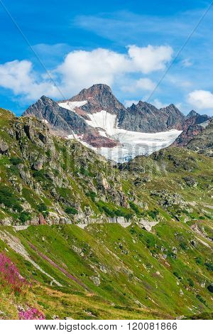 View To Steingletcher Mountain In Swiss Alps