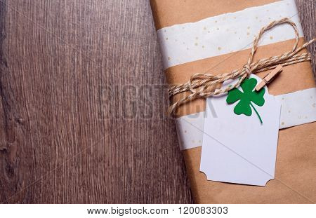 gift box with shamrock