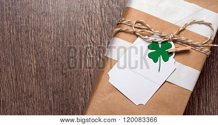 gift box with shamrock