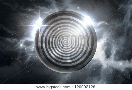 Psychedelic hypnosis swirl universe starscape optical illusion illustration
