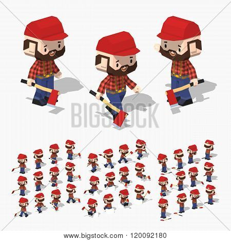 Low poly lumberjack