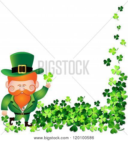 Irish Man With Shamrock Frame For St. Patrick's Day Card