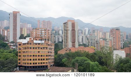 Spectacular Panorama Of Modern South American City Medellin, Colombia