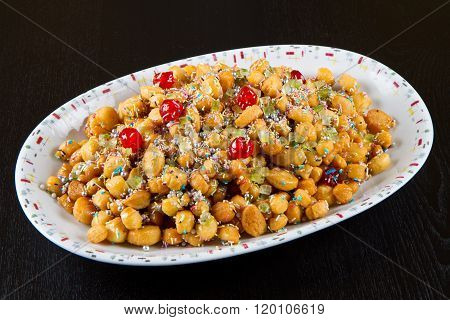 Traditional Italian Christmas Stuffoli Honey Balls