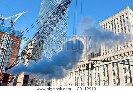 New York, U.S.A. - October 9, 2010: Manhattan, works in progress in Ground Zero area.
